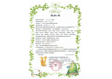 韓國(guó)多麗卡通授權(quán)書(shū)